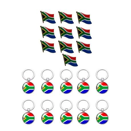 20 pack Novelty Gift South African Flag Lapel Pin Badge Souvenir and Keyring (R17 each)