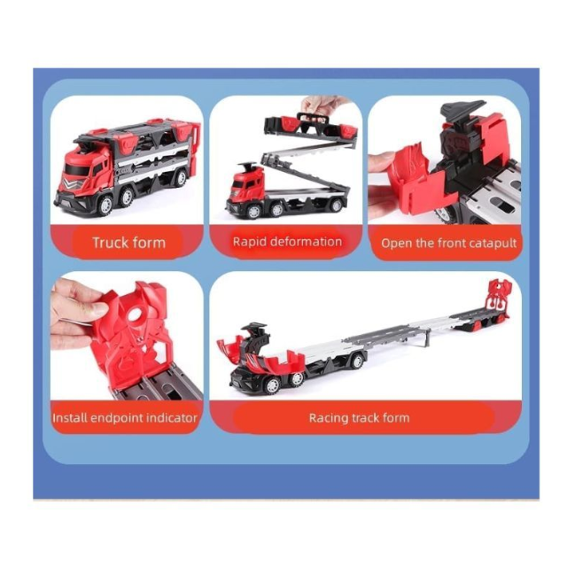 Mega Hauler Truck Race Car Carrier Toy Set with 6 Mini Diecast Cars for Kids