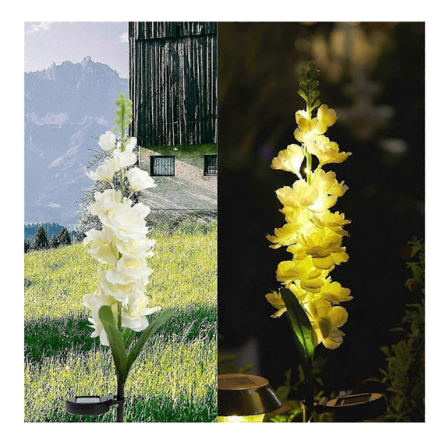 2 Pack Hyacinth Design Outdoor Garden Solar Lights Patio Decorative -White