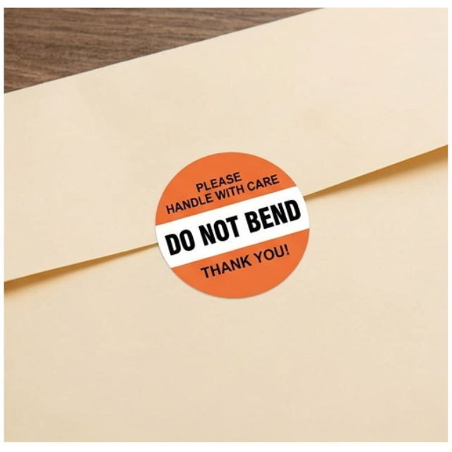 Do Not Bend High-Visibility Orange Warning Labels Sticker Roll 3cm- 500pc