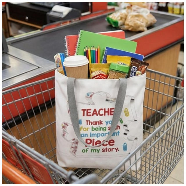 Teacher Appreciation Tote Bag 27x37cm - Piece Of Puzzle