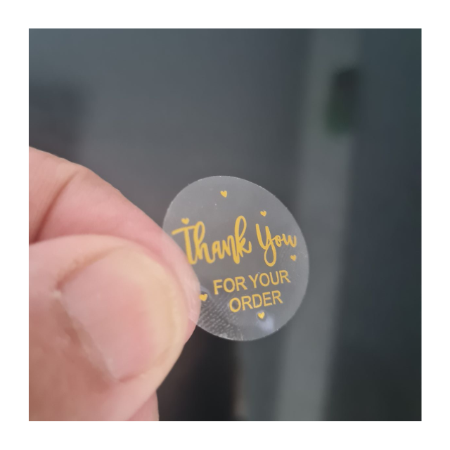 Transparent Business Packaging Thank You Gift Stickers 25mm