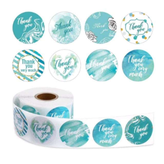 Pastel shade multi-design thank you stickers for small businesses