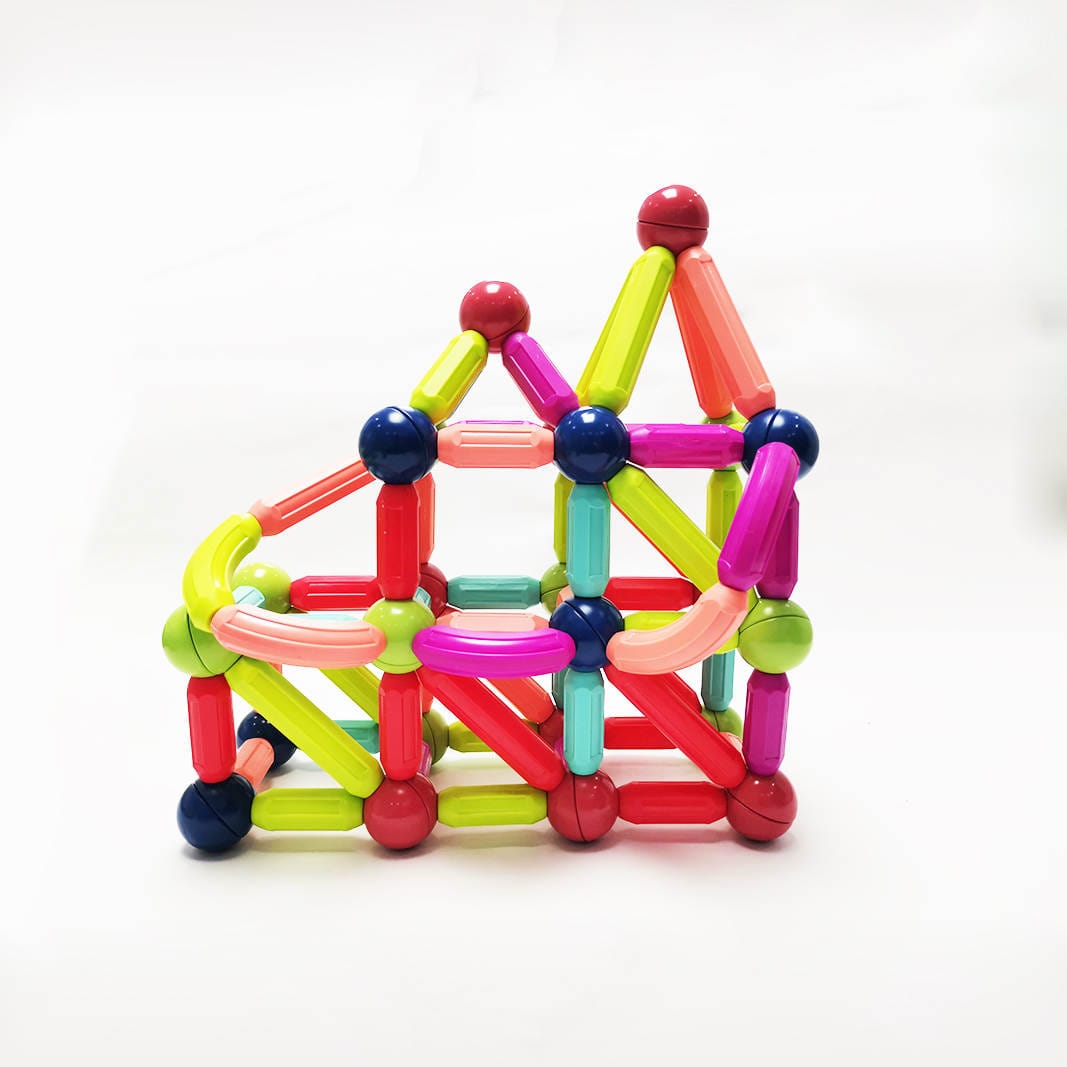 Educational 64 Pieces Magnetic Rod Building Blocks