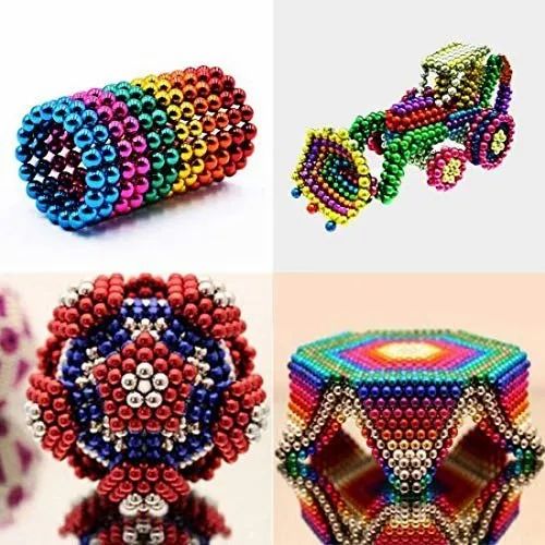 Multi Colour Magnetic Cube Balls Set - Gift Toys Education