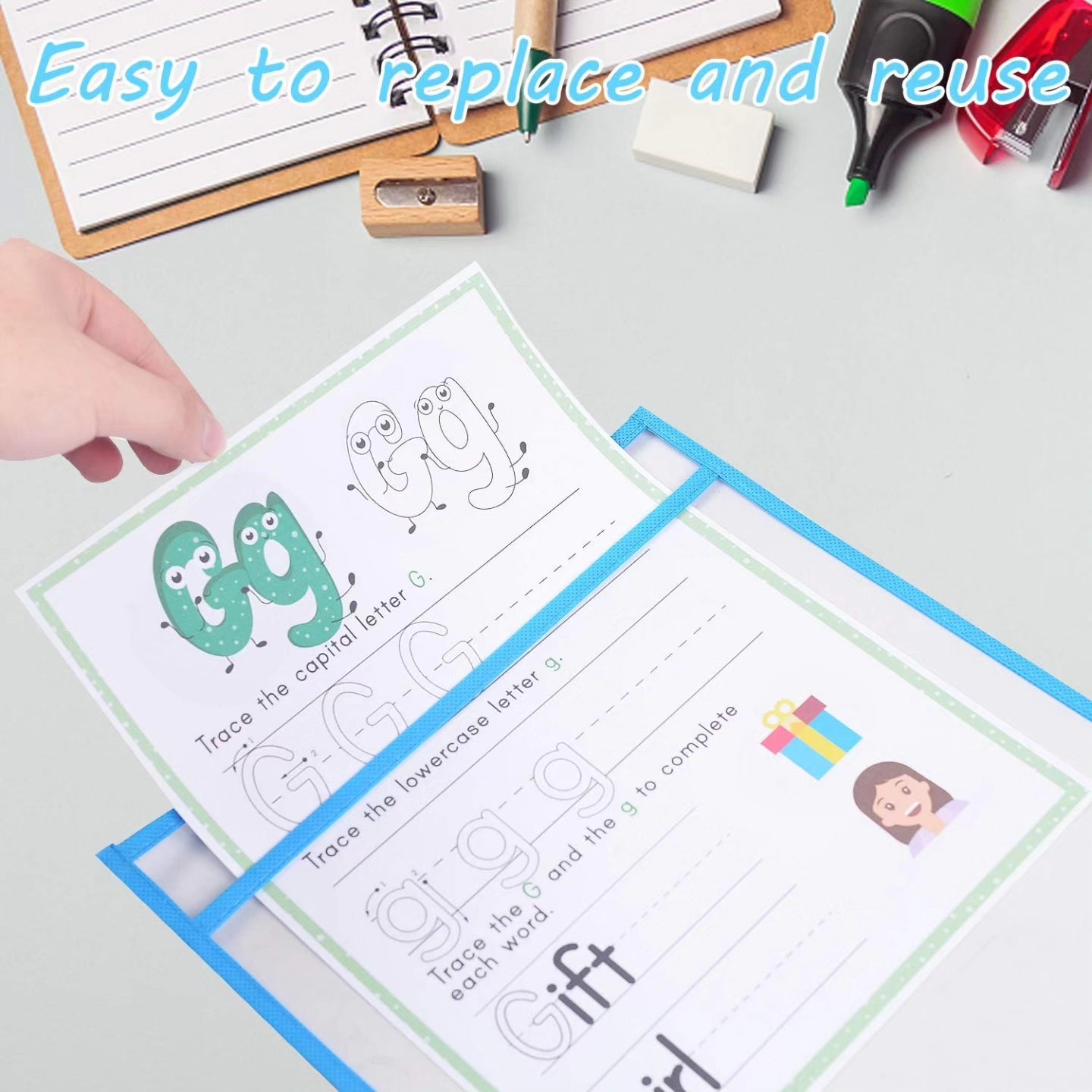 Dry eraser with markers