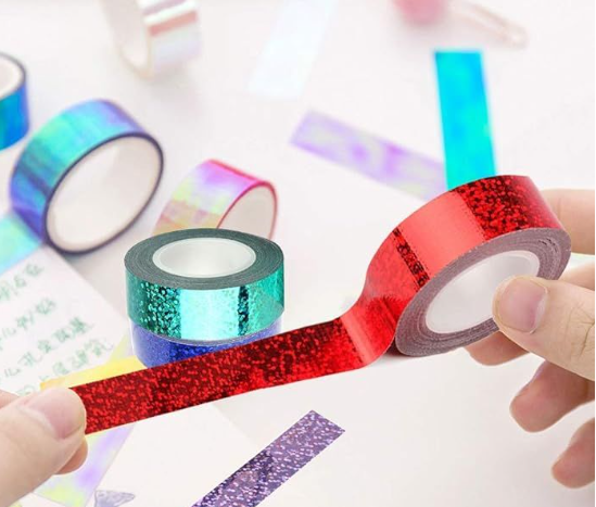 8 Glitter Foil Rolls Washi Tape -5M