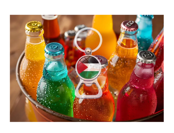 5 Pack 2 in 1 Bottle Opener and Keyring Palestine Flag Design