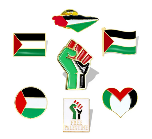 7 pack Lapel Pin Palestine Flag Solidarity Signs Novelty Gift Enamel Badge