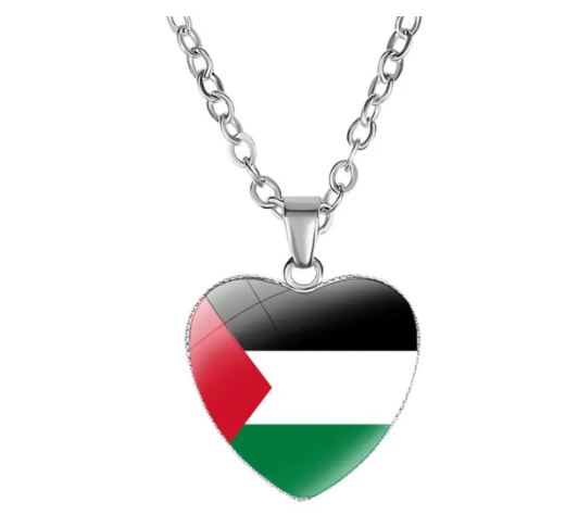 5 Pack Women Silver Stainless steel Palestine Pendant Necklace Gift Novelty