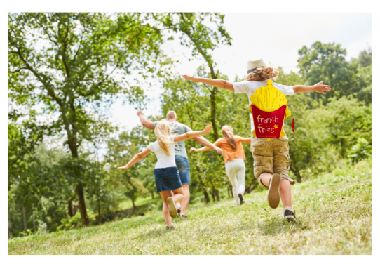 Kids Red French Fries Design Water Gun Hose Tank Backpack