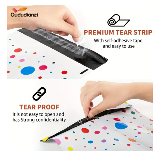 100 Colour Polka Dot 25x33cm Self-Adhesive Gift Bag Polymailers Packaging