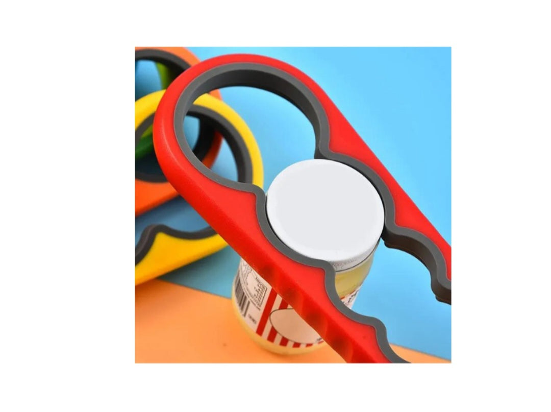 4 in 1 Multipurpose Lid opener Jar Bottle Screw Twist Non Slip Handle 2 Pck - Red & Grey