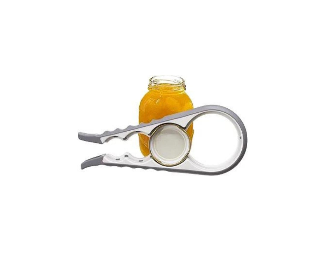 4 in 1 Multipurpose Lid opener Jar Bottle Screw Twist Non Slip Handle 2 Pck - Grey & White