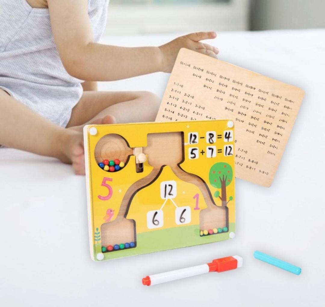 Montessori Early Education Colour & Number Wooden Maths Maze Board