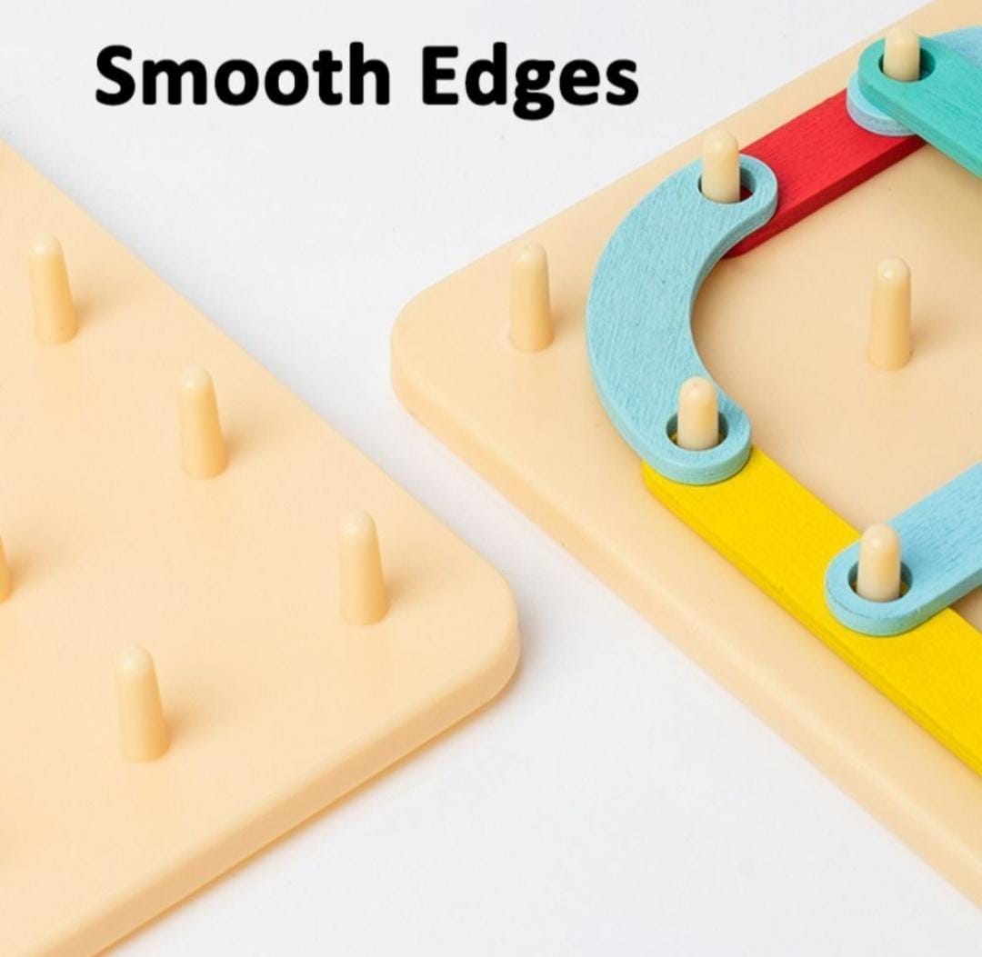 Montessori Wooden Peg Board Puzzle Educational Toy Stacking