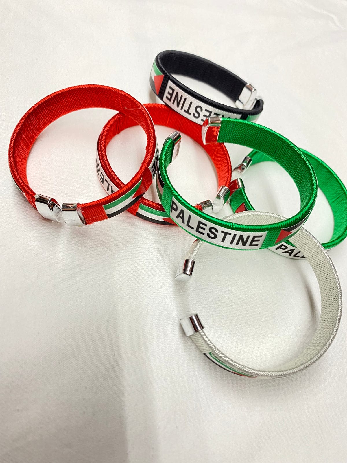 3 Pack Palestine Bracelets -Black Red Green