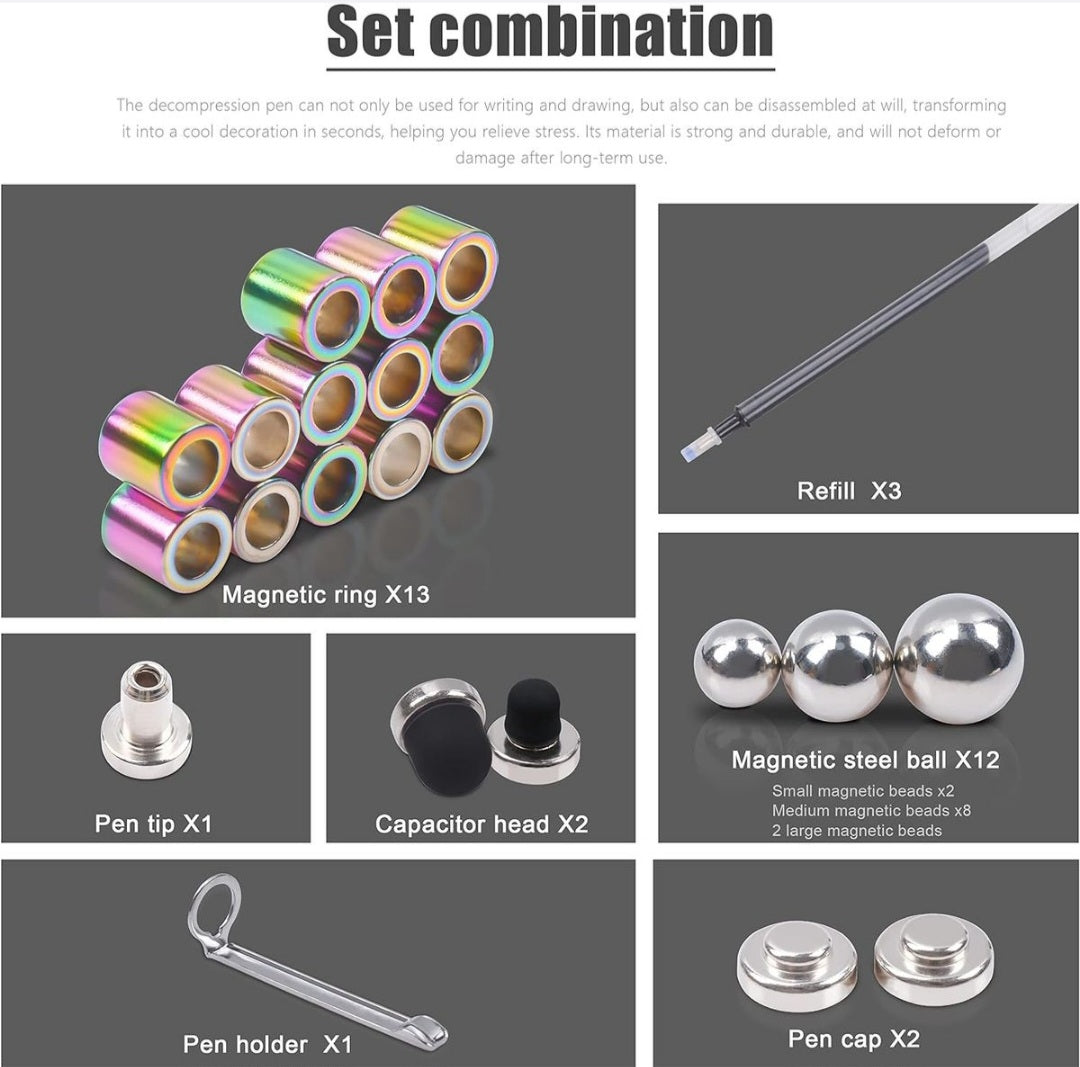 Magnetic Polar Fidget Pen - Rainbow