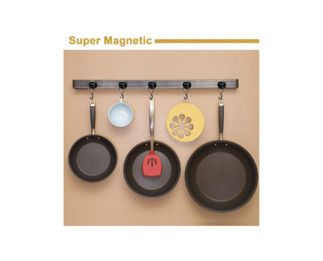 Magnetic Swivel Heavy Duty Neodymium Hooks 6 Pack - Black