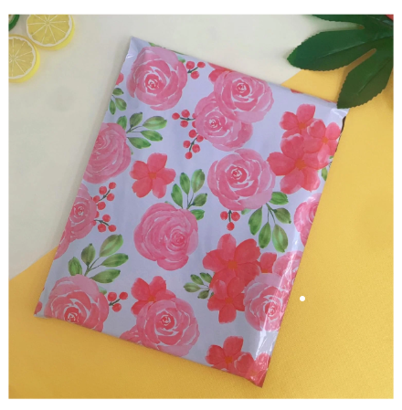 100 Pink Floral Polymailers 25x33cm