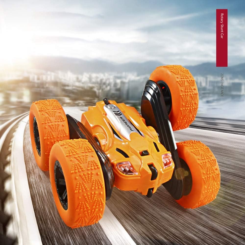 Remote Control Stunt Car Truck Double Sided 360 degree Flip LED Lights - Orange