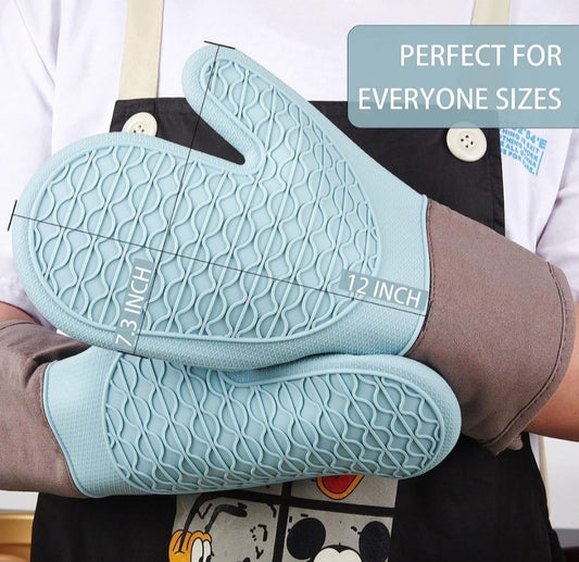 Silicone Non Slip Gloves 2 Piece -Baby Blue