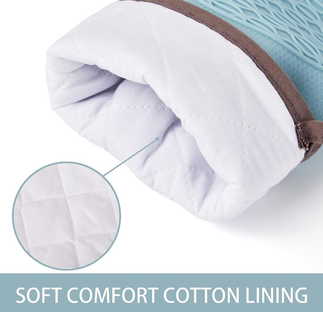 Silicone Non Slip Gloves 2 Piece -Baby Blue