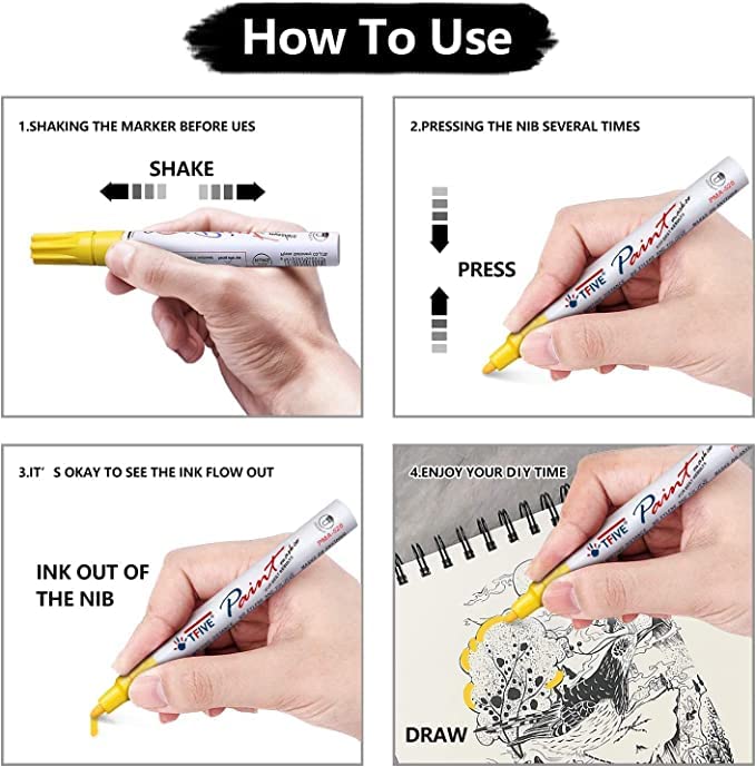 12 Oil Based Paint waterproof permanent markers