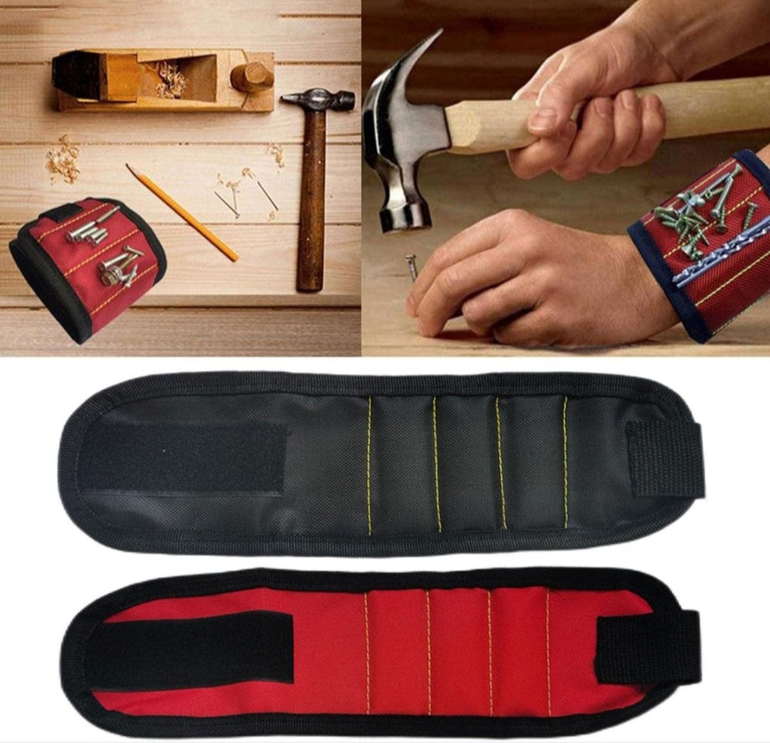 Magnetic Wrist Band Tool holder Armband - Red