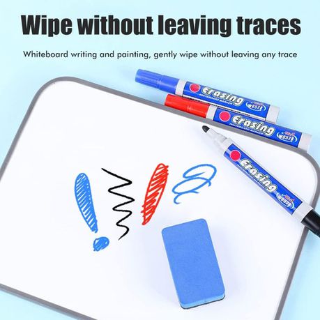 Whiteboard Markers 3 colors School Office Stationary Blue-Black-Red 12 PACK