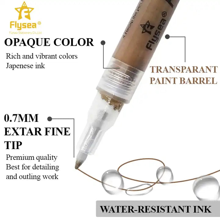 12 Skin Tone Acrylic Pen Fine Tip Markers