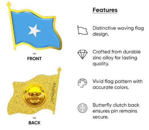 Somalia Africa National Flag Lapel Pin