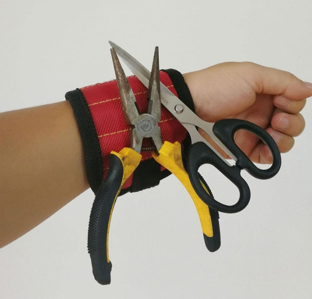 Magnetic Wrist Band Tool holder Armband - Red