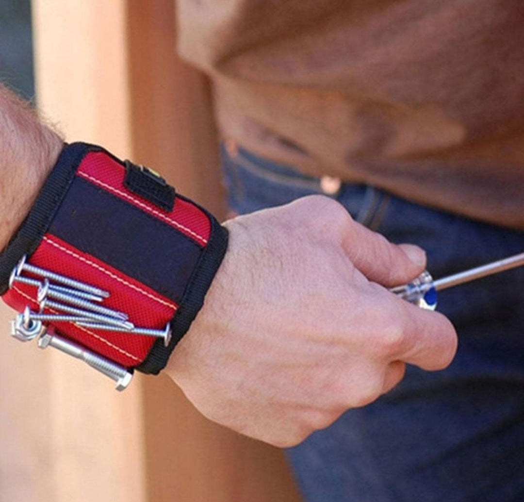 Magnetic Wrist Band Tool holder Armband - Red