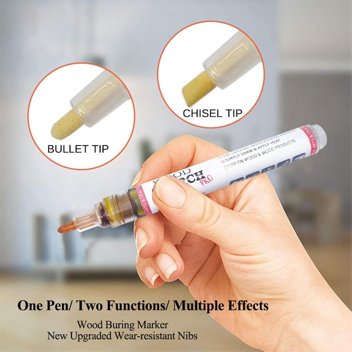 Wood Scorch Marker 3-6mm Bullet & Chisel Tip