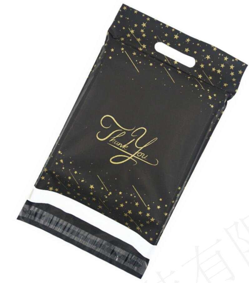 100 Black Dot 25X33cm Poly Mailer