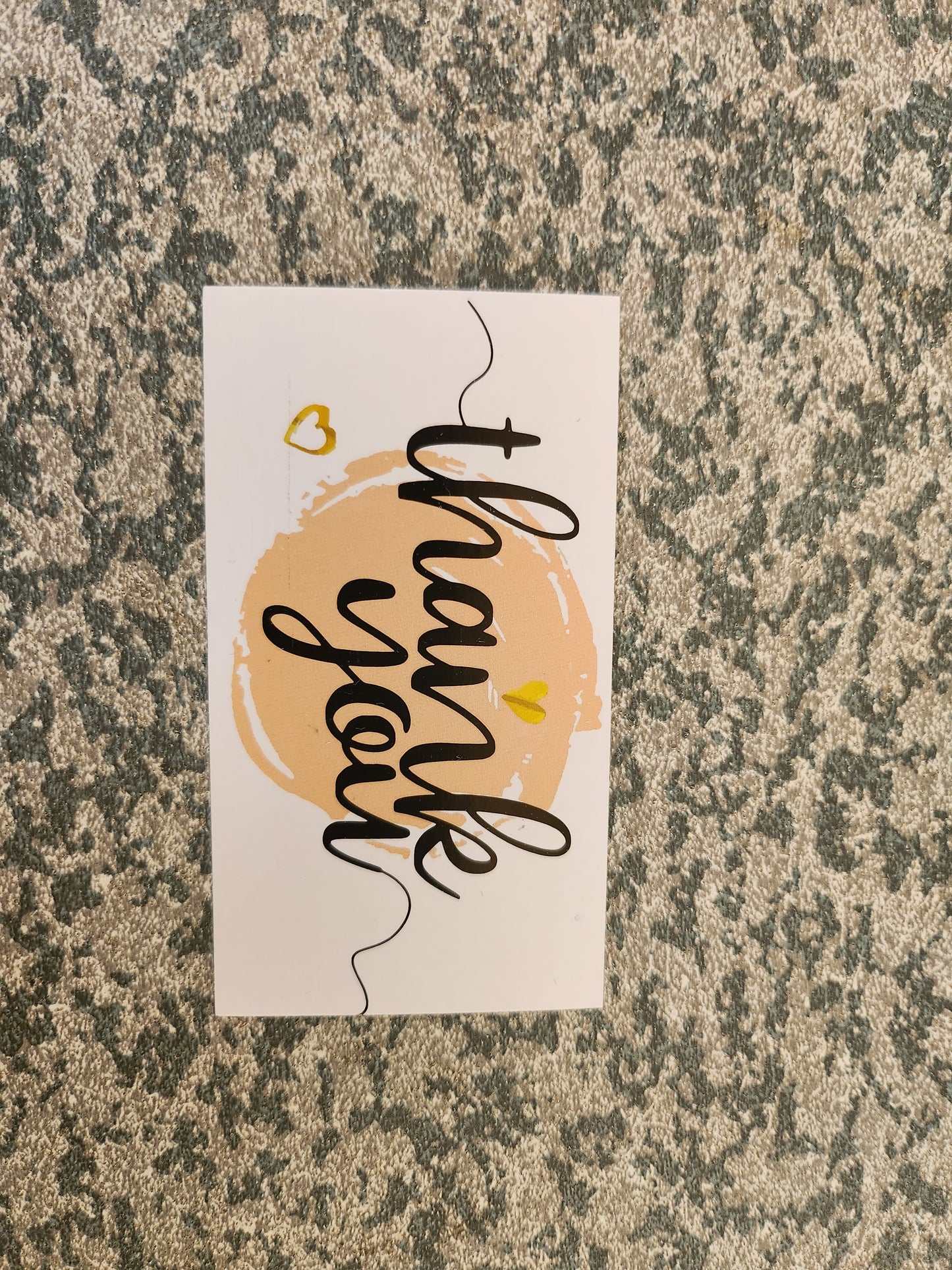 100 Thank you White and Peach Card