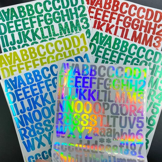 Alphabet school letters numbers art vinyl stickers