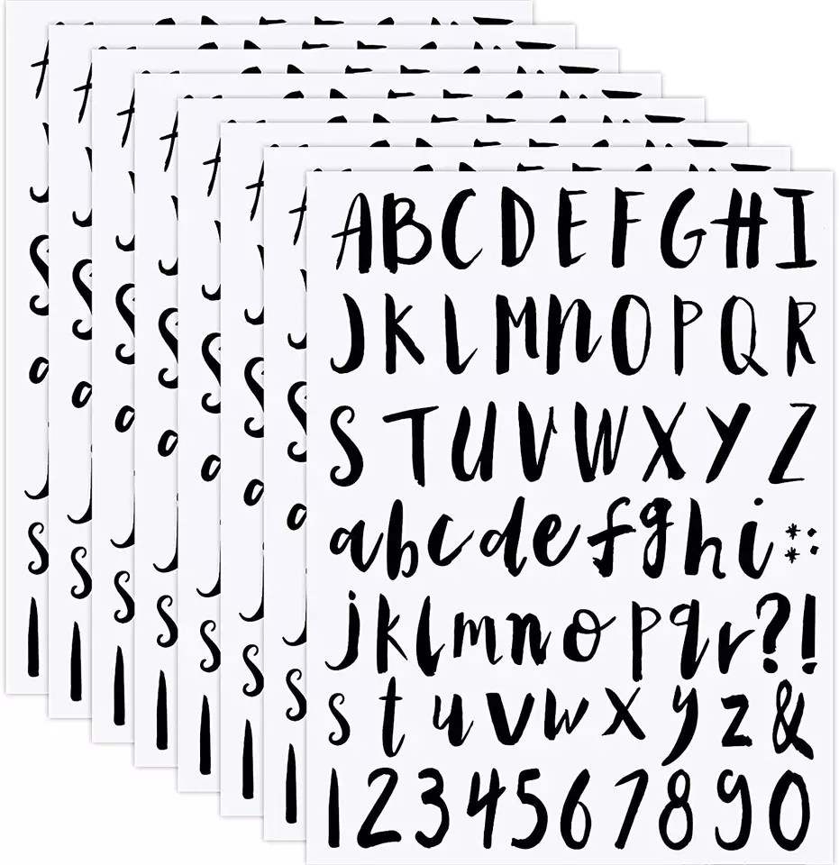Alphabet school letters numbers art vinyl stickers