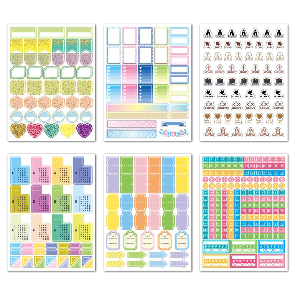 Year plannerschool teacher presentation event - 660 pieces
Multiple themes 12 sheets 730 stickers