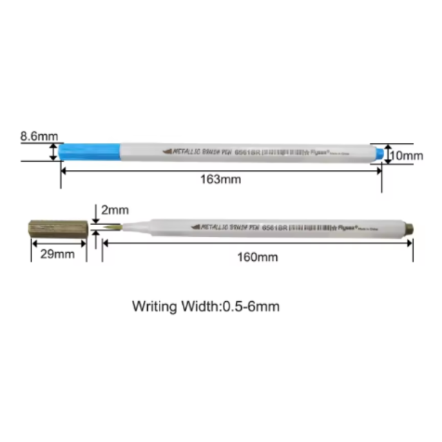 10 Metallic Marker Pens Brush Tip Multi Surface 0.5-6mm Tip