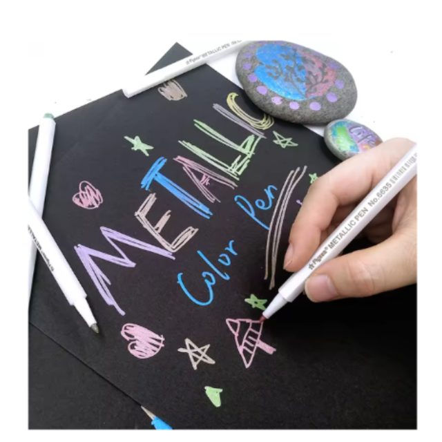 10 Metallic Marker Pens Brush Tip Multi Surface 0.5-6mm Tip