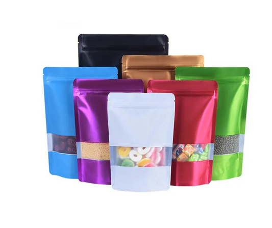 100 pack Resealable Colour Holographic Stand up Pouch Gift Package 15x22cm
