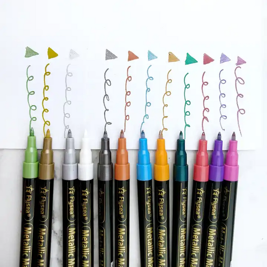 12 Metallic Pens for Arts & Craft