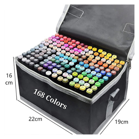 Touch 168pc Double Sided Markers Art Gift Set with Carry Case