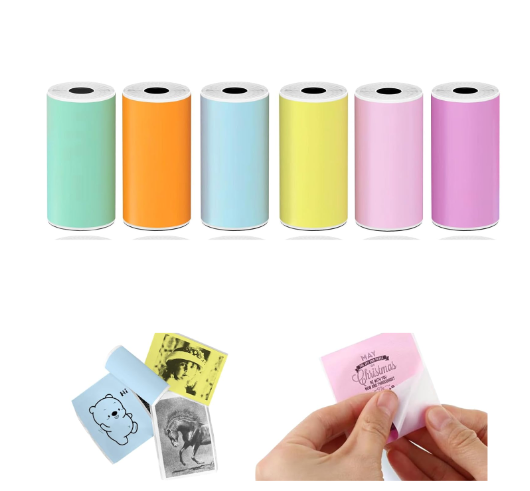 18 Rolls Continue Colour Sticker Paper for Mini Thermal Printers 57x30mm