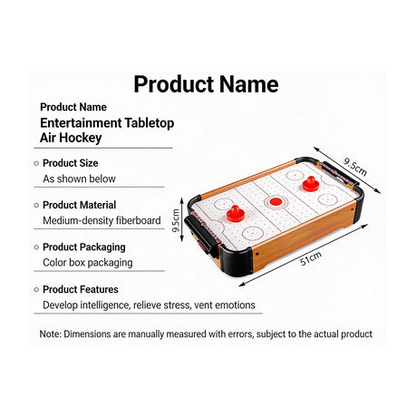 Mini Tabletop Air Hockey Game Electric Hockey Table with Pucks & Pushers