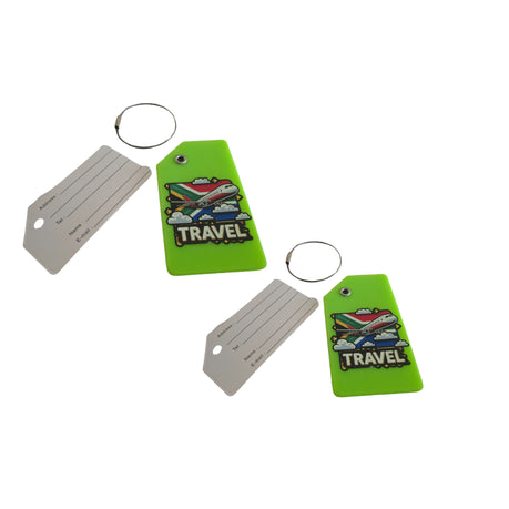 2 Pack South Africa Green Luggage Travel Tag Name Card Suitcase Identifier