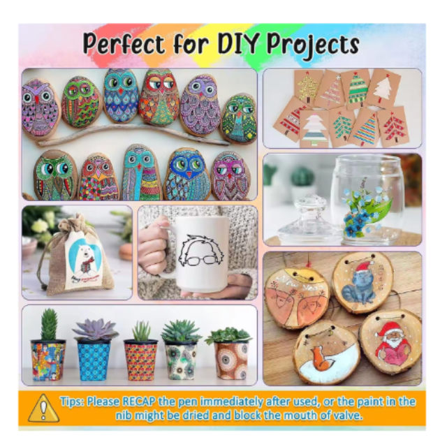 2PK Combo 12 Graffiti Paint Markers 2.5mm & 24 Dual Tip Acrylic Paint Markers