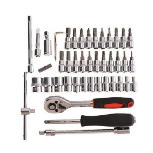 46 Piece Professional Socket Wrench Tool Set -Red